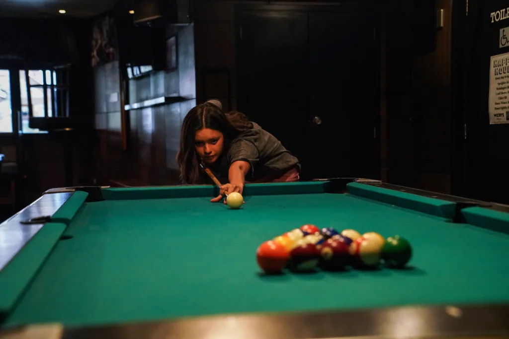 Pool tables at Woody's Sports Bar in Wānaka ready for a game night

